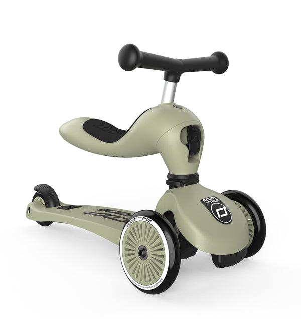 Scoot & Ride Potkulauta/Potkupyörä Highwaykick 1 Olive/Oliivinvihreä