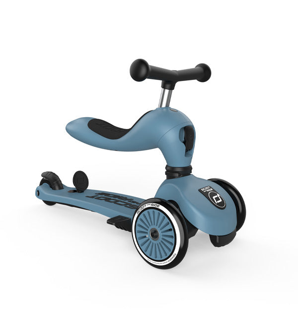 Scoot & Ride Push & Go Potkulauta/Potkupyörä Highwaykick 1 Steel/Vaaleansininen