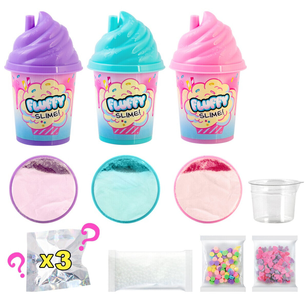 So Slime Slime Shaker Fluffy Tee Lima 3 Pack