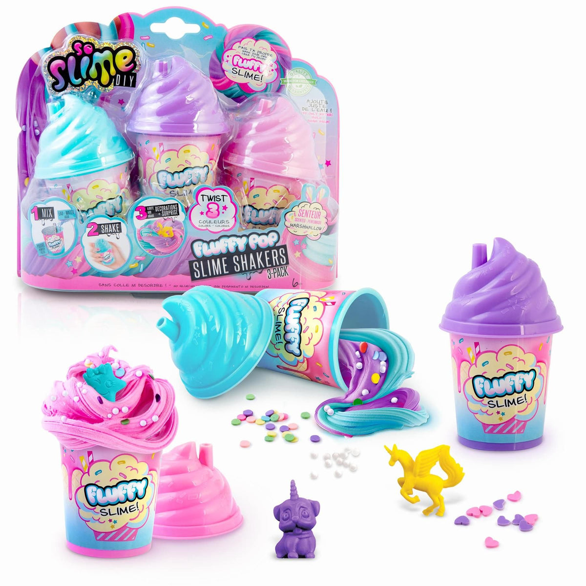 So Slime Slime Shaker Fluffy Tee Lima 3 Pack
