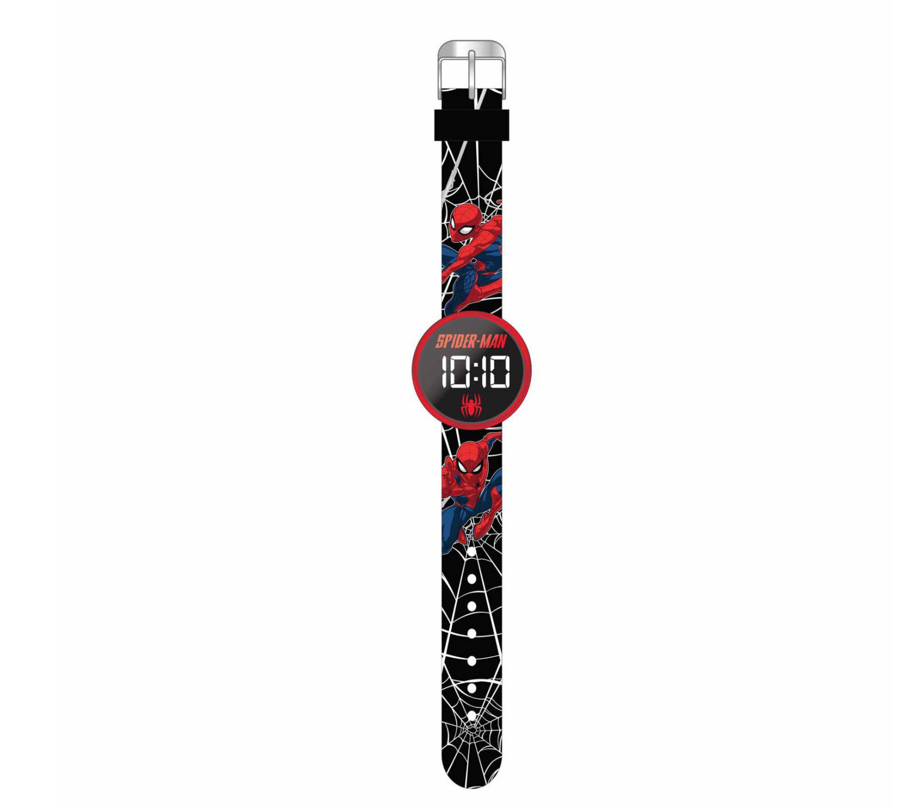 Spider-Man LED Lasten Kello Pyöreällä Kellotaululla