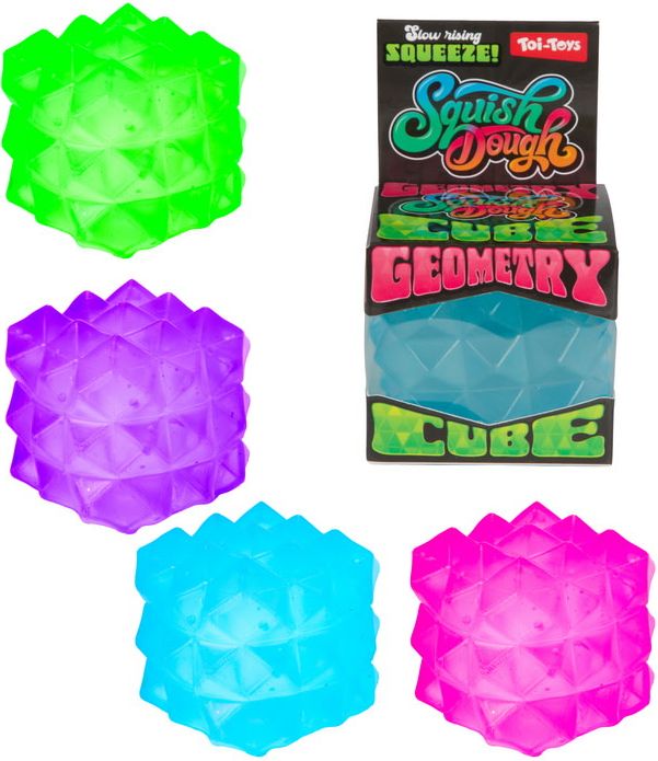 Squish Dough Geometry Cube Puristeltava Kuutio 
