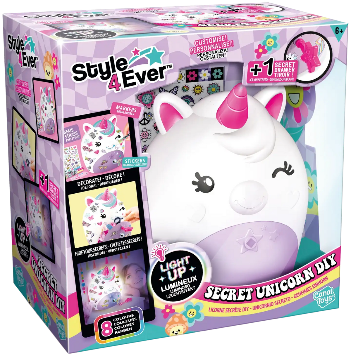 Style4Ever Tee Se Itse Yksisarvisvalo Salalaatikolla