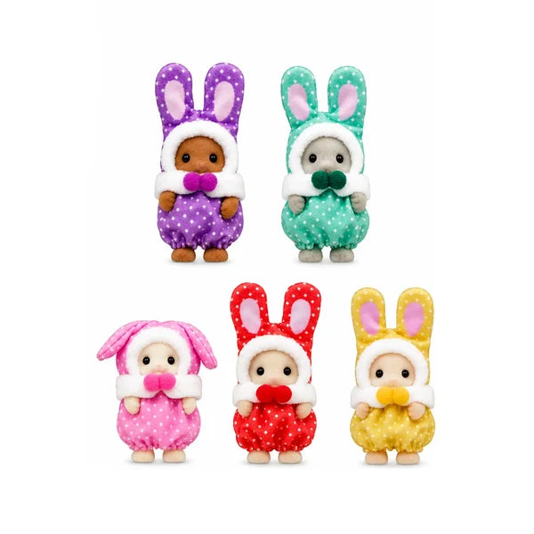 eSylvanian Families 5924 Cutie Collectibles Colourful Bunny Costume Babies - Yllätyspakkaus