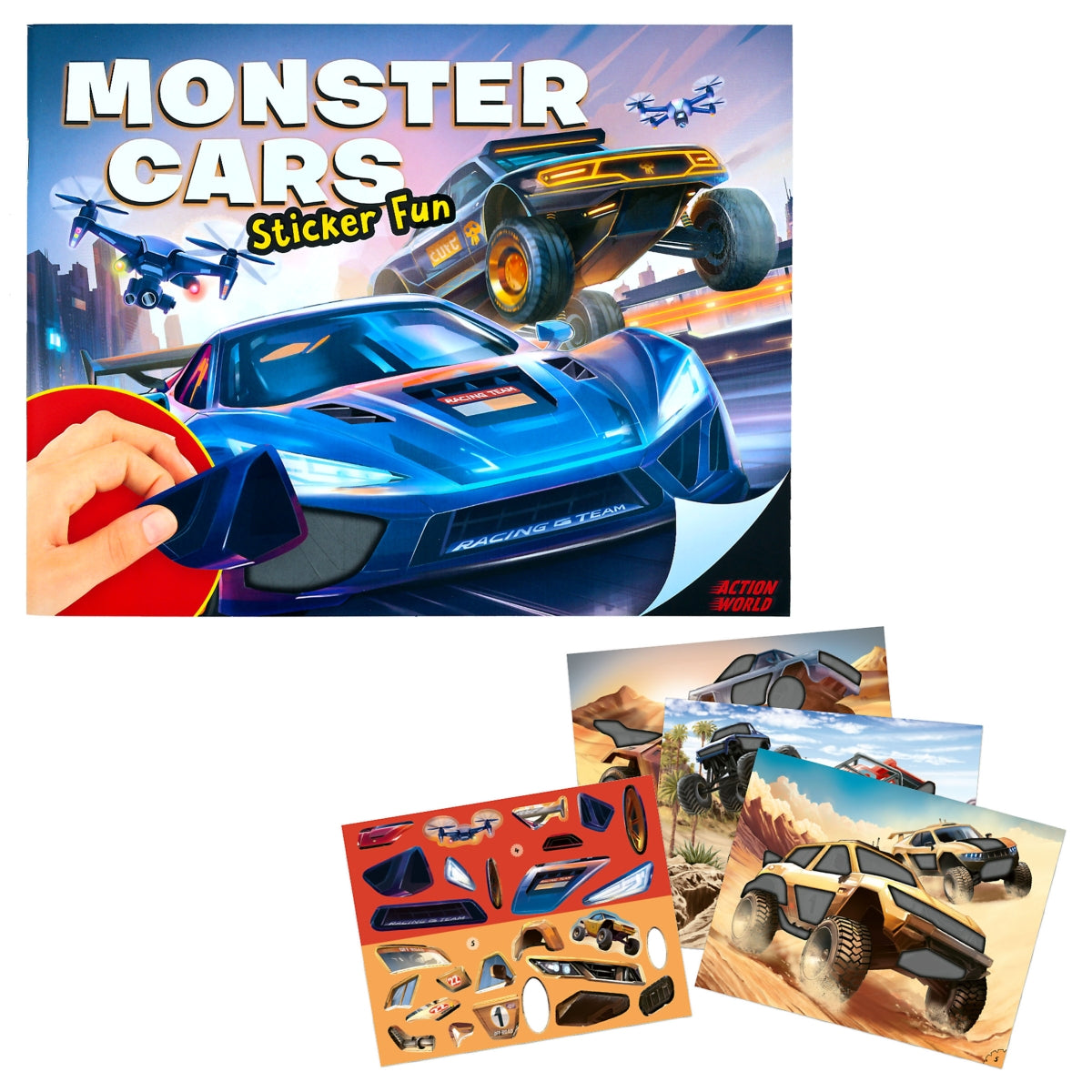 TOPModel Action World Monster Car Sticker Fun -Tarrakirja