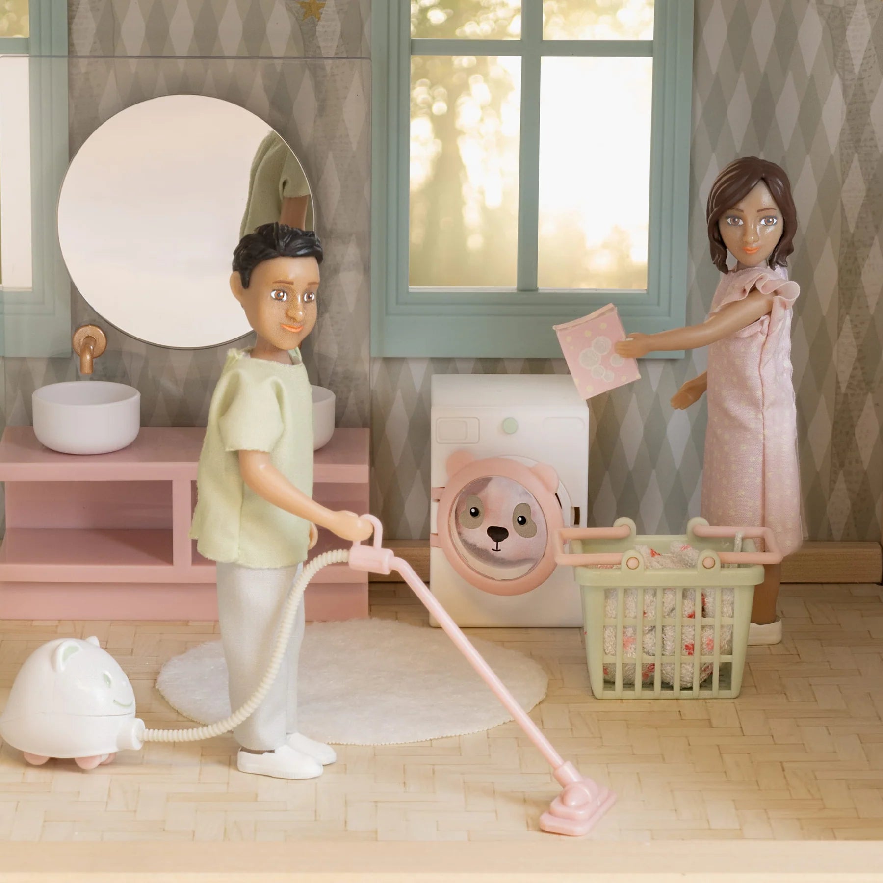 The Magical World of Lundby Nukkekodin Kalusteet Siivoustarvikkeet ja Pyykinpesukone