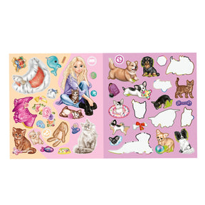 Top Model Askartelu Stickerworld Kitty and Doggy Tarrakirja