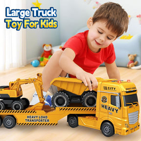 Toystar Työkoneiden Kuljetusauto Valoilla ja Äänillä
