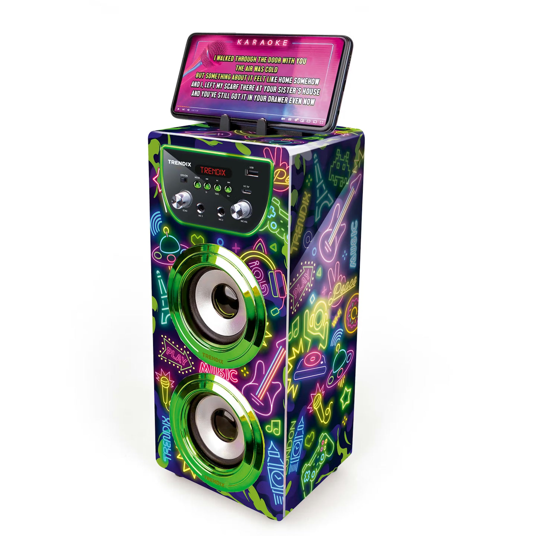 Trendix Karaokelaite Neon Bluetoothilla