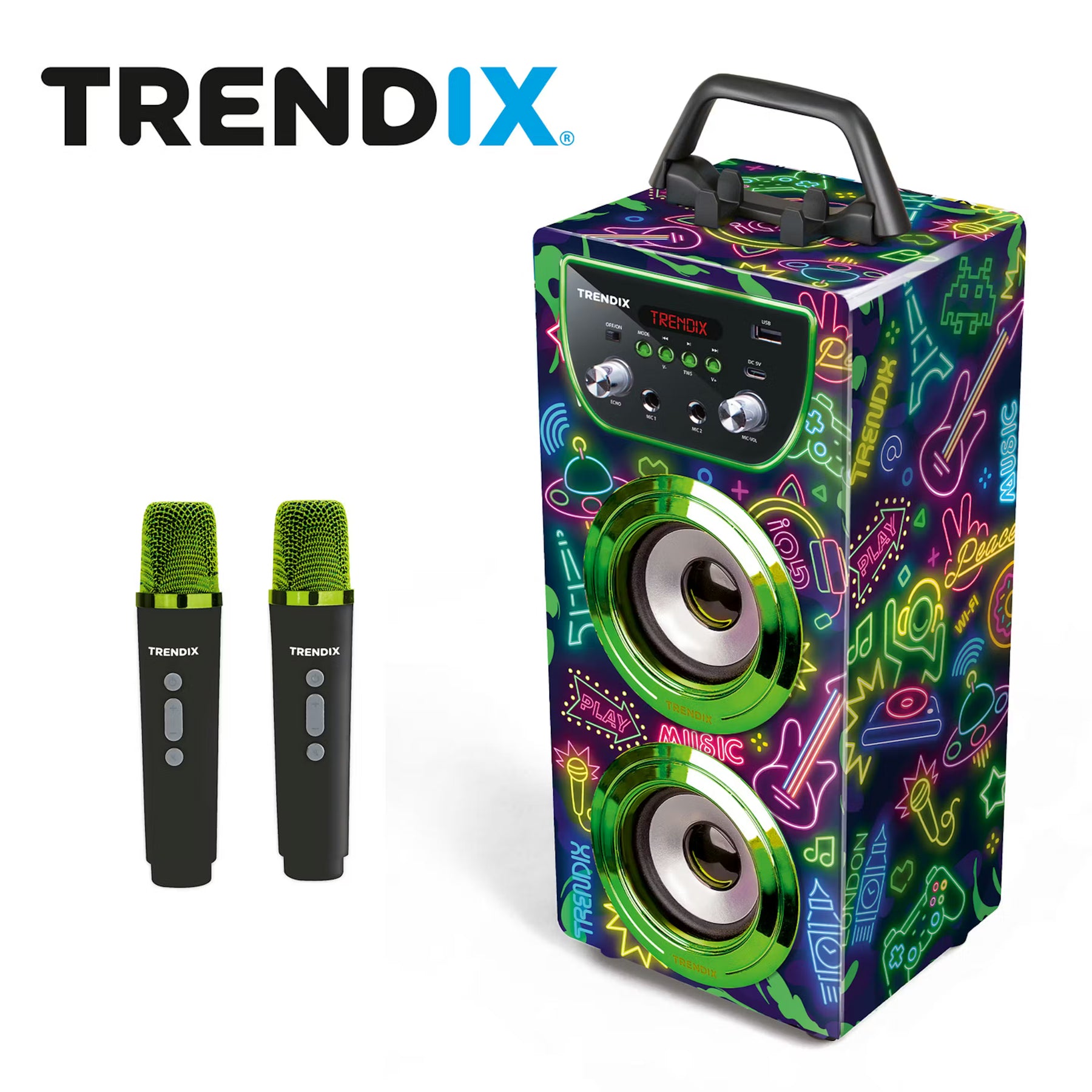Trendix Karaokelaite Neon Bluetoothilla