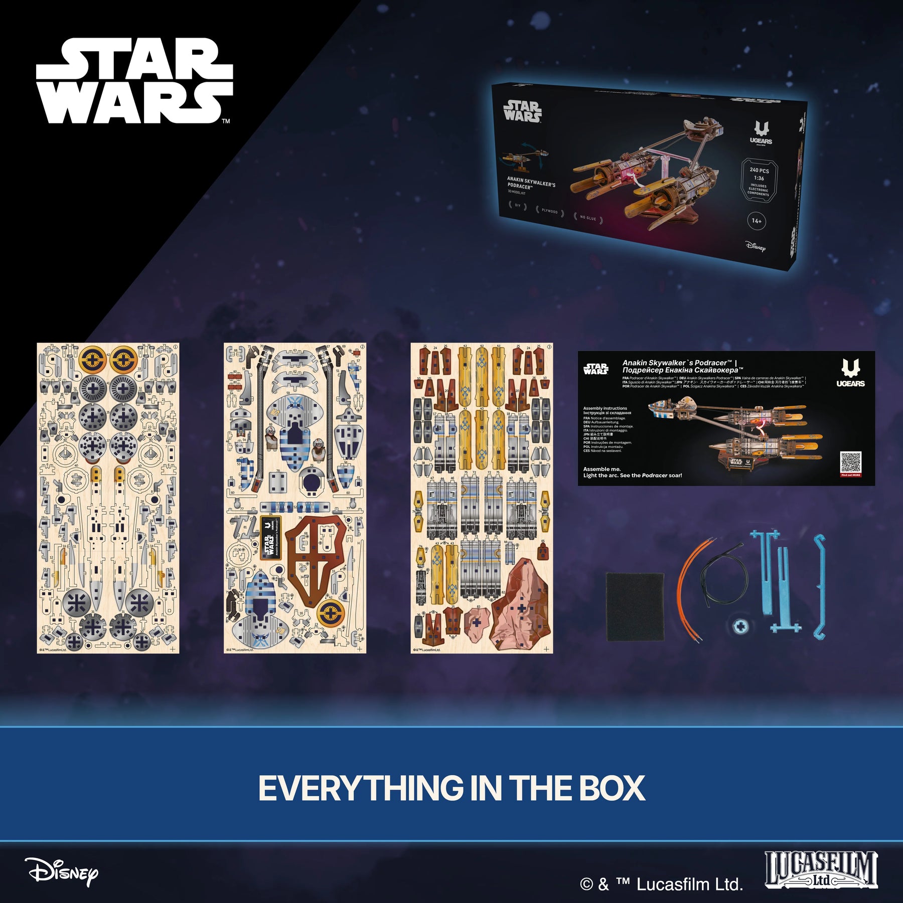 Ugears Rakennussarja Disney Star Wars Anakin Skywalker's Podracer 1:36