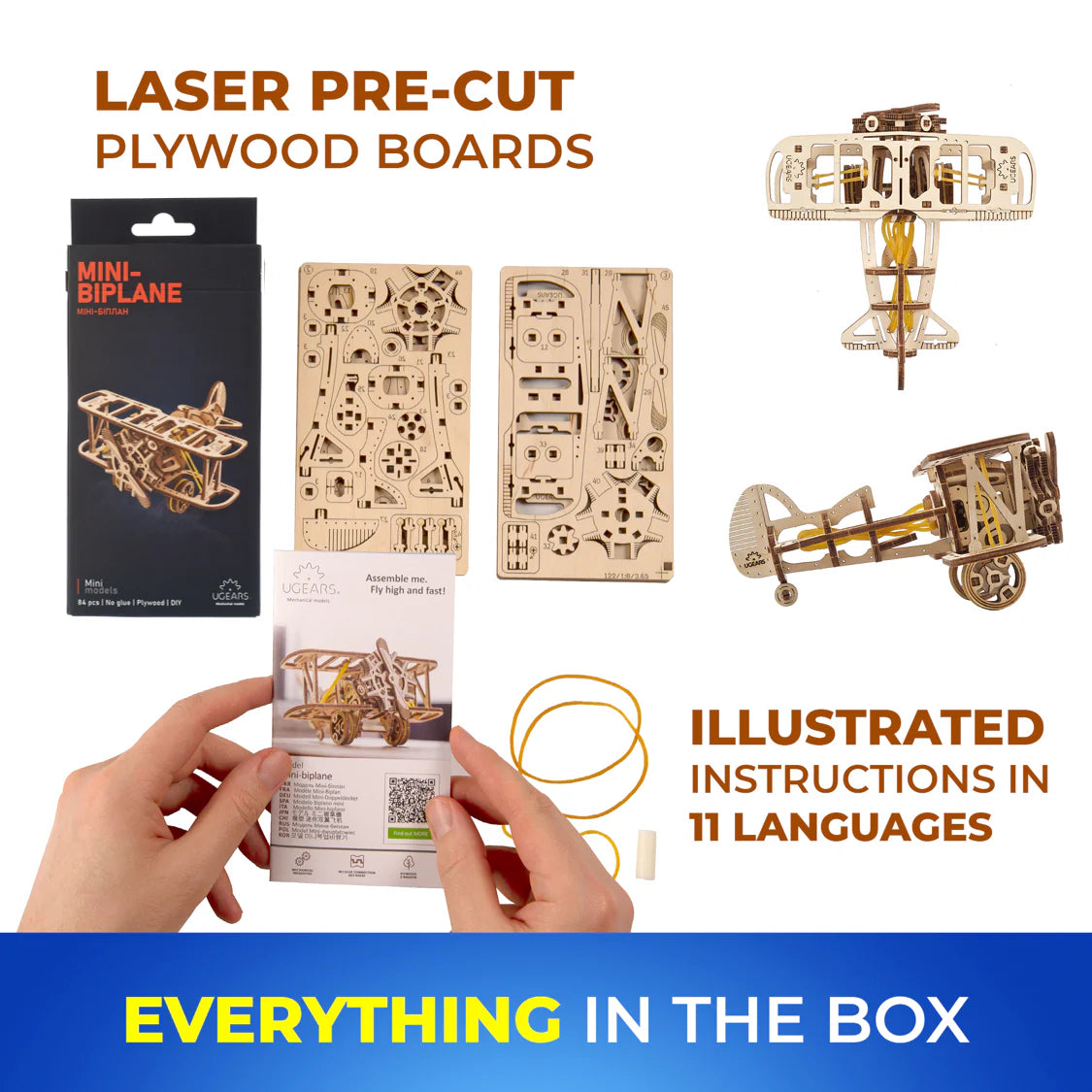 Ugears Rakennussarja Mini Biplane