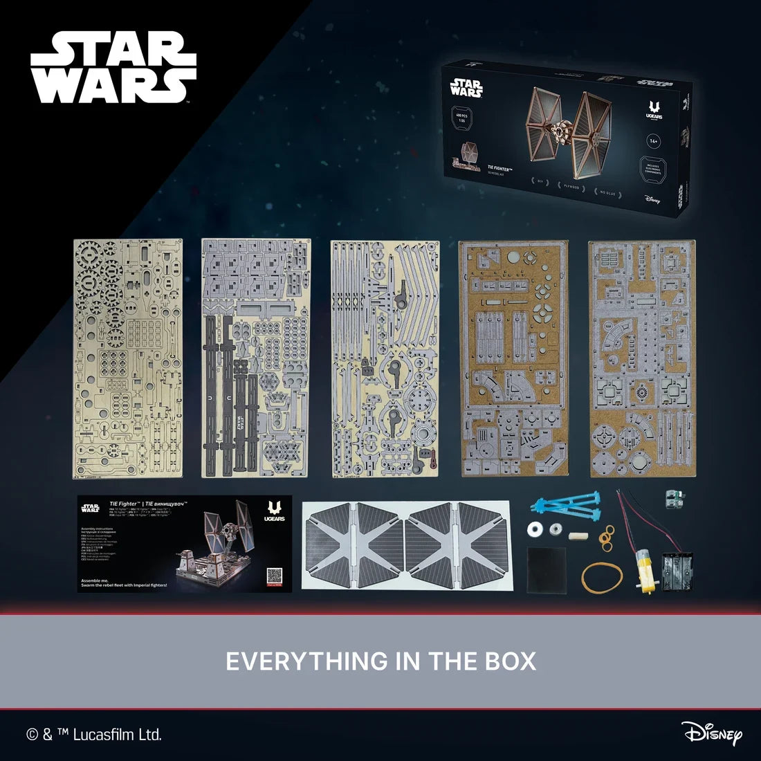 Ugears Star Wars TIE Fighter™ Puinen Rakennussarja 