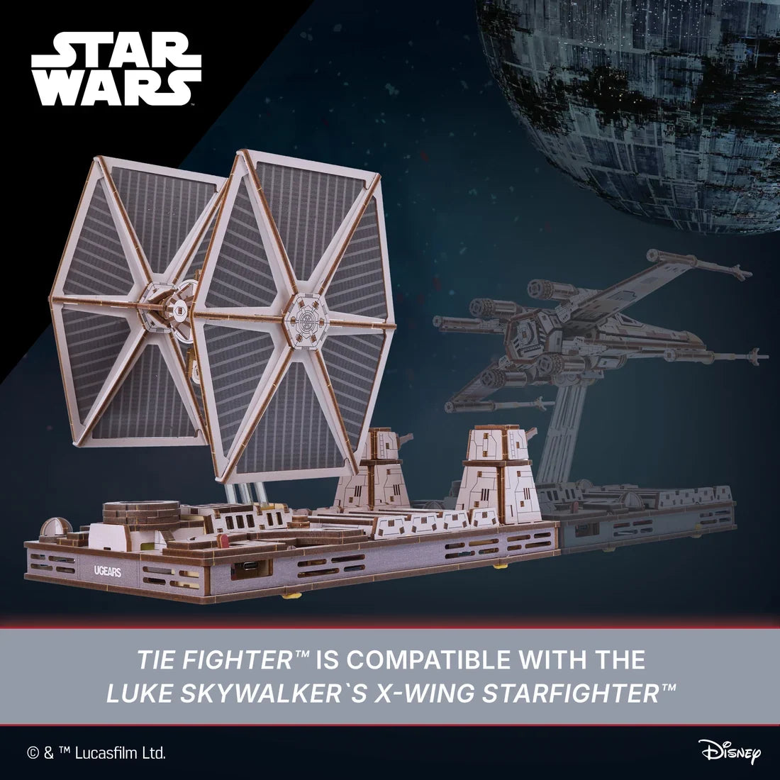 Ugears Star Wars TIE Fighter™ Puinen Rakennussarja 