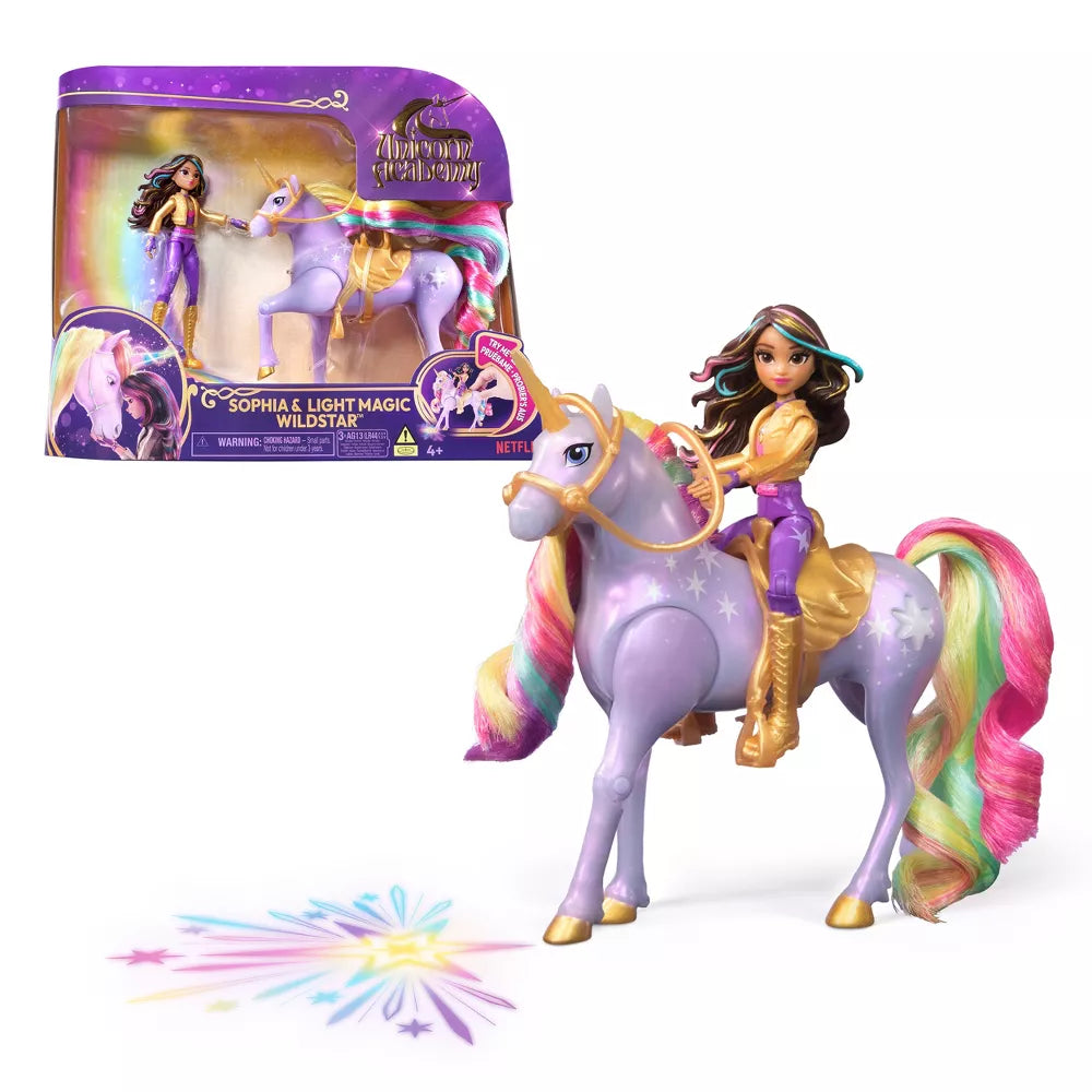Unicorn Academy/ Yksisarvisakatemia Sophia ja Magic Wildstar Valolla