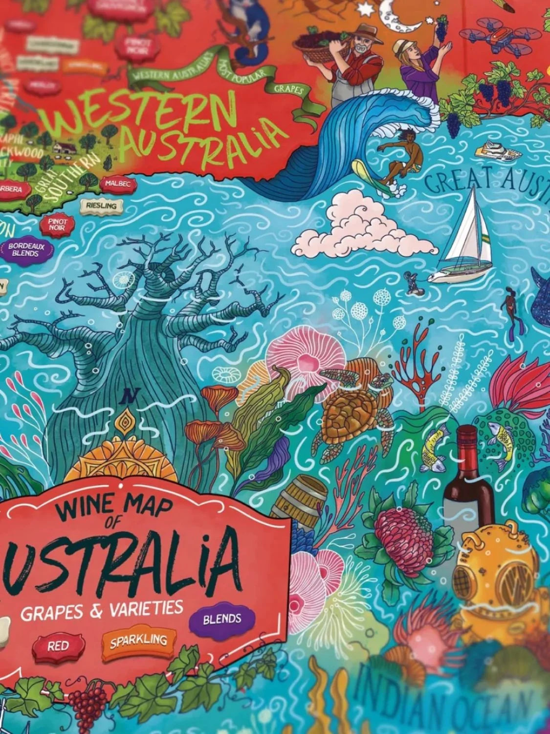 Water And Wines Australia, Wine Puzzle, 1000 Palan Viini Palapeli