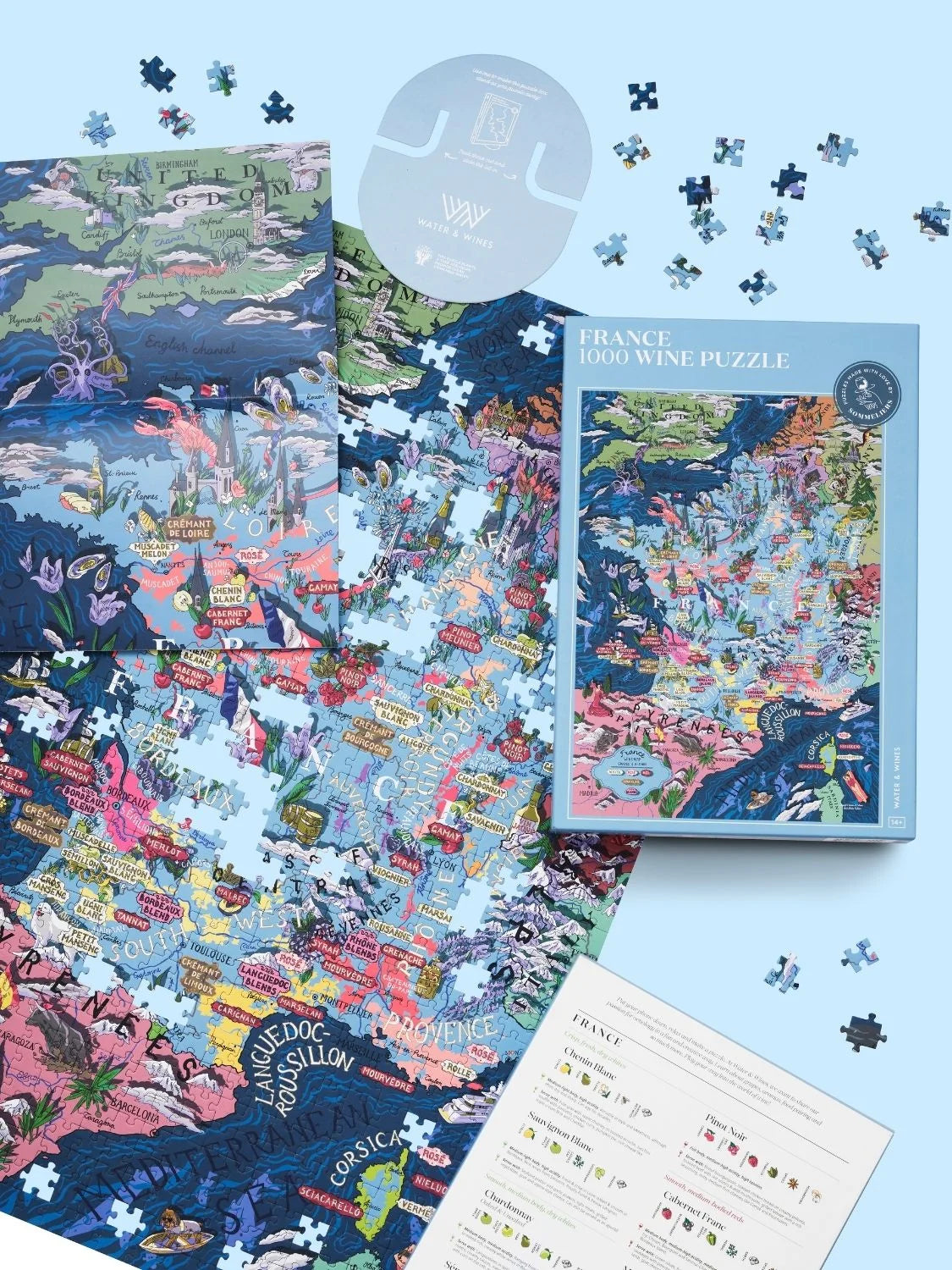 Water And Wines France, Wine Puzzle, 1000 Palan Viini Palapeli