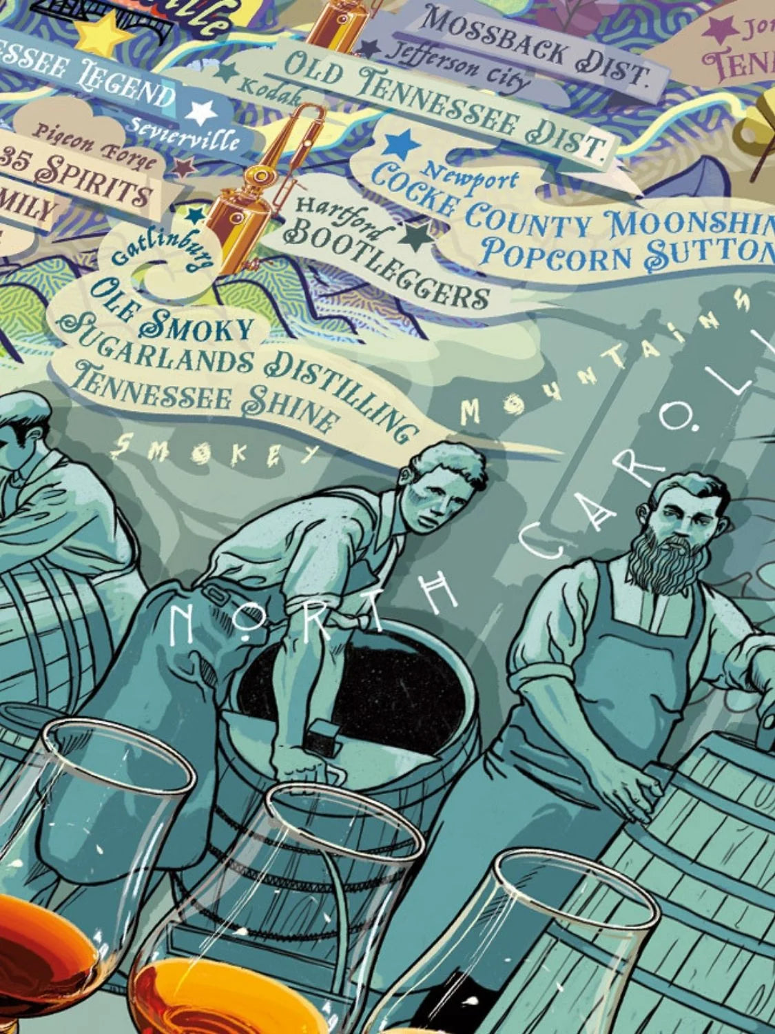 Water And Wines Kentucky and Tennessee Whiskey 1000 Palan Palapeli