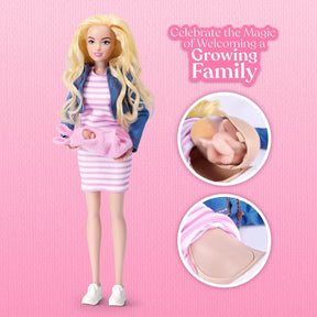 Zuru My Mini Baby Raskaana Oleva Muotinukke ja Yllätysvauva Blondi