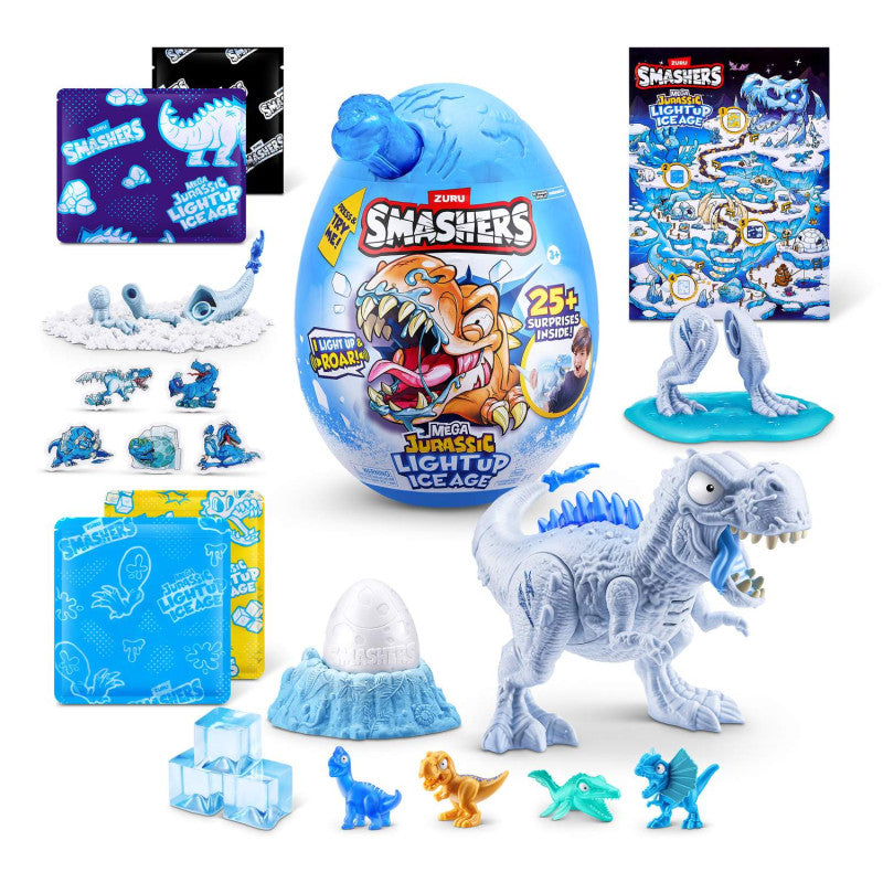 Zuru Smashers Dino Ice Age Light Up Mega Yllätysmuna ja 25 Yllätystä