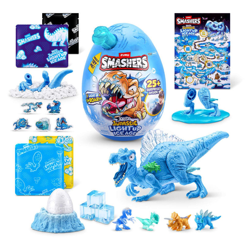 Zuru Smashers Dino Ice Age Light Up Mega Yllätysmuna ja 25 Yllätystä