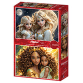 Alipson Puzzle 2 x 500 Palan Palapeli La Lune et le Soleil - Collection Mère et Fille