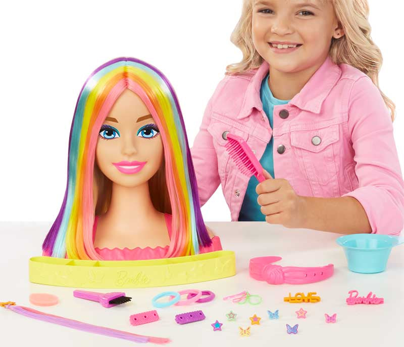 Barbie Neon Rainbow Kampauspää