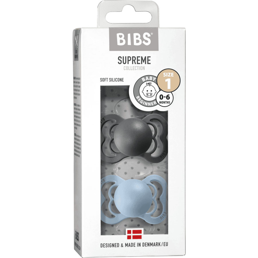 BIBS Supreme Tutti 2 kpl Iron/Baby Blue