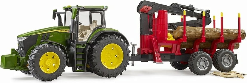 Bruder John Deere 7R 350 Traktori ja Metsäperävaunu