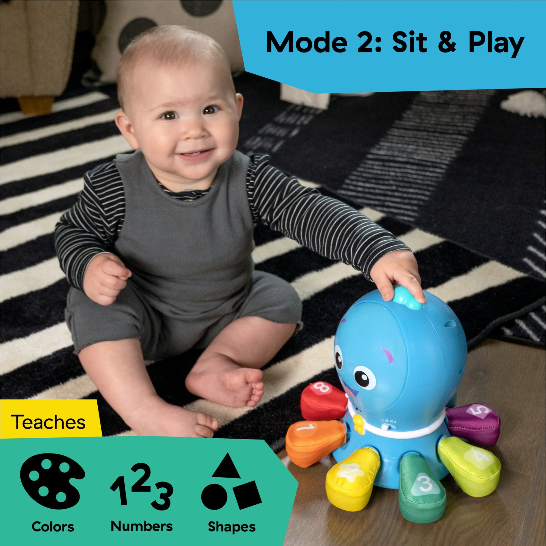 Baby Einstein Ocean Explorers Go Opus Go Liikkuva Mustekala Äänillä ja Valoilla