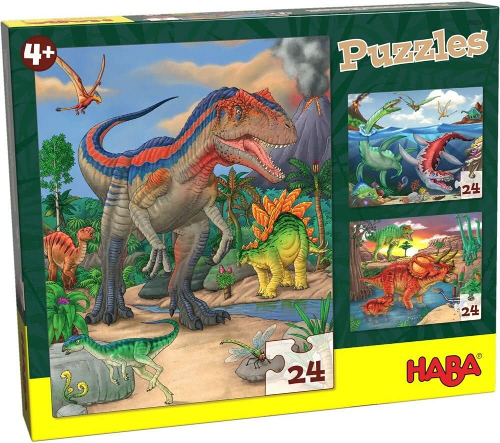 Haba Dinosaurukset 3 in 1, 24 Palan Palapelit