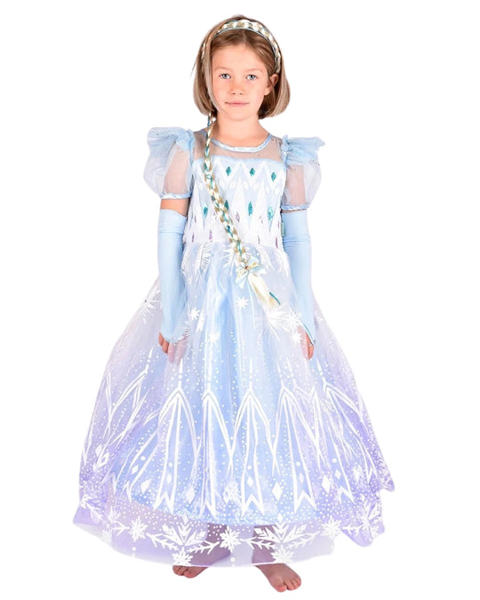 Den Goda Fen Jääprinsessa "Frozen" Mekko Sininen 6-8v 122-128 cm