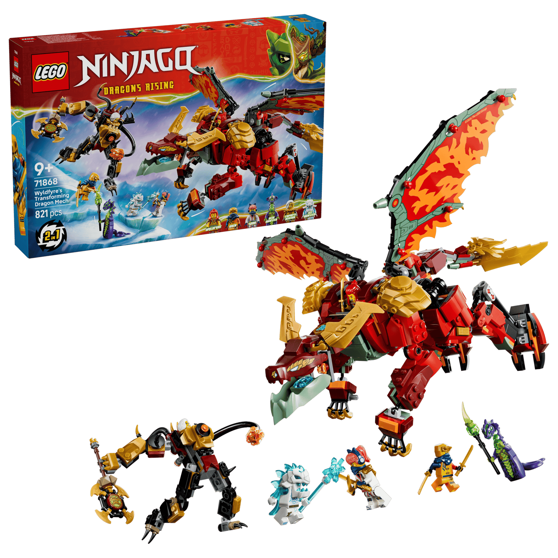 LEGO Ninjago 71868 Wyldfyren Muuntautumiskykyinen Lohikäärmerobotti