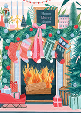 Pieces and Peace 500 Palan Palapeli Christmas Fireplace