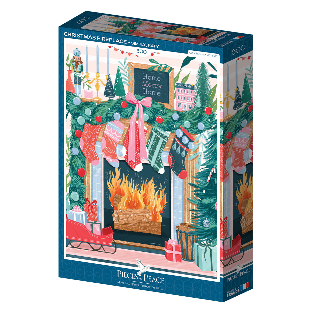 Pieces and Peace 500 Palan Palapeli Christmas Fireplace