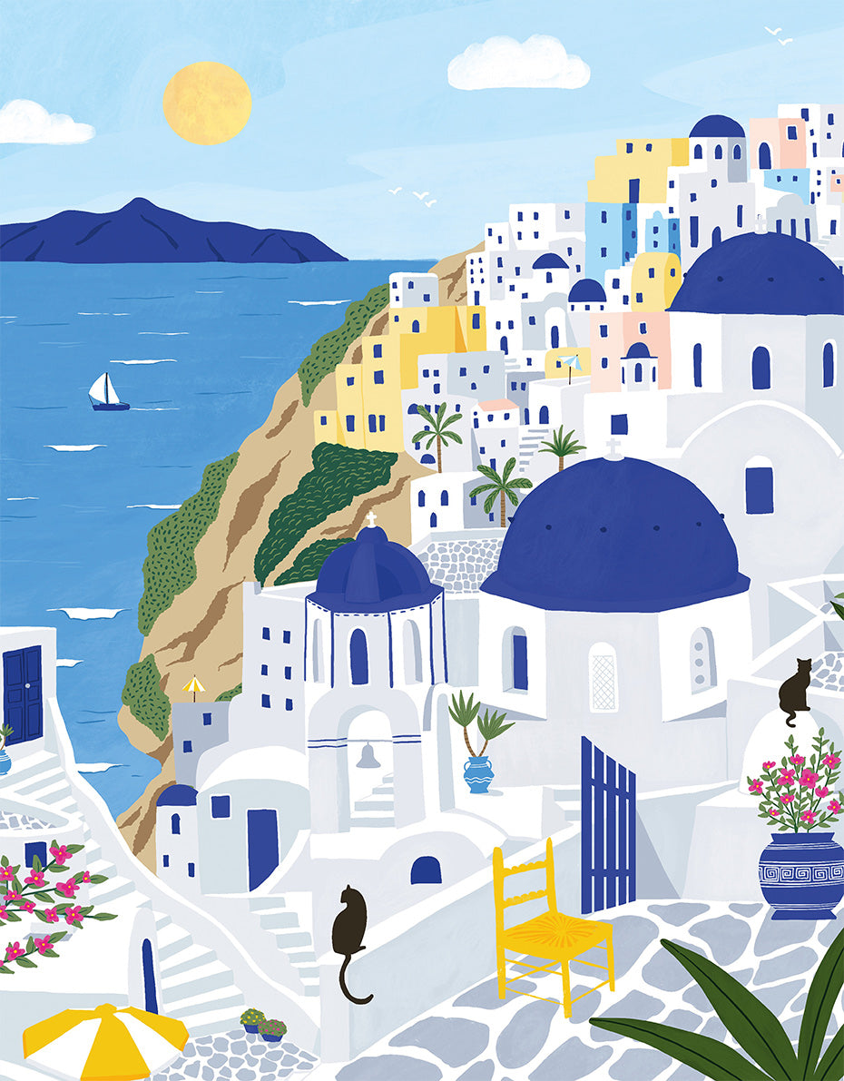 Pieces and Peace 500 Palan Palapeli Santorini