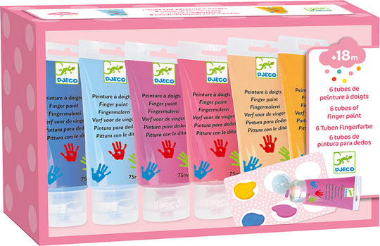 Djeco Finger Paint Sormivärit 6 kpl Pastelli