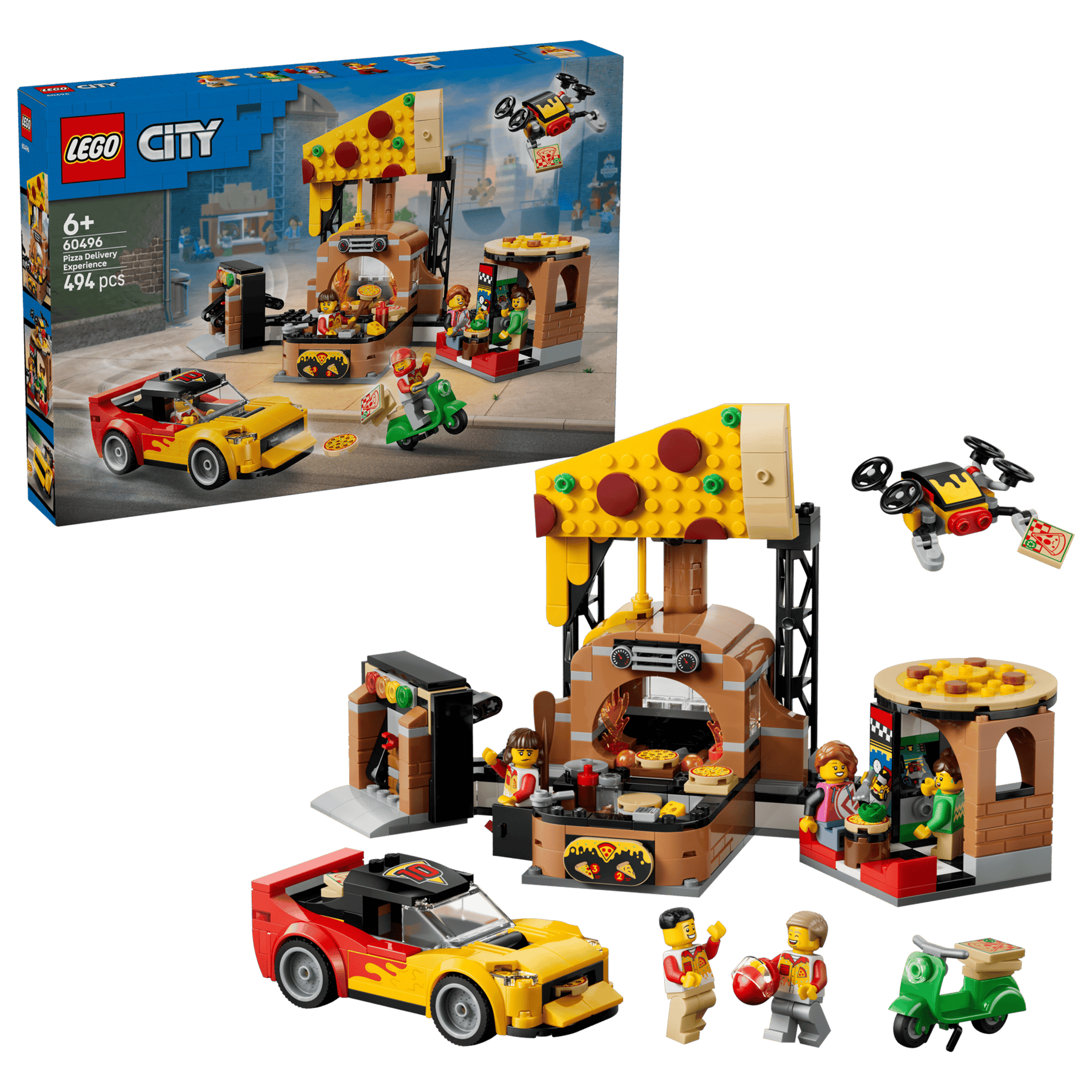 LEGO City 60496 Pizzaravintola ja Toimituskulkuneuvot