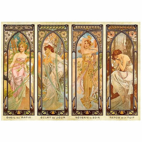 DToys Jigsaw Puzzle 1000 Palan Palapeli Alphons Mucha - The Times of the Day