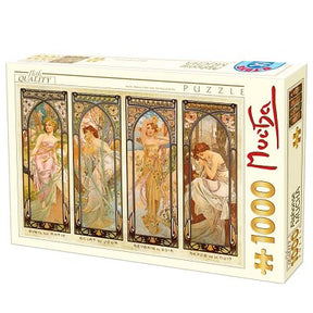 DToys Jigsaw Puzzle 1000 Palan Palapeli Alphons Mucha - The Times of the Day