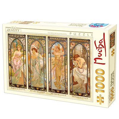 DToys Jigsaw Puzzle 1000 Palan Palapeli Alphons Mucha - The Times of the Day