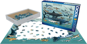 Eurographics Puzzle 1000 Palan Palapeli Sharks
