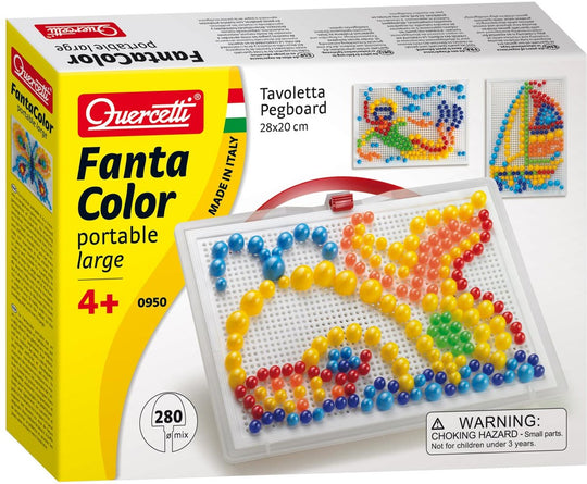Quercetti FantaColor Portable 280 Nuppihelmeä Salkussa