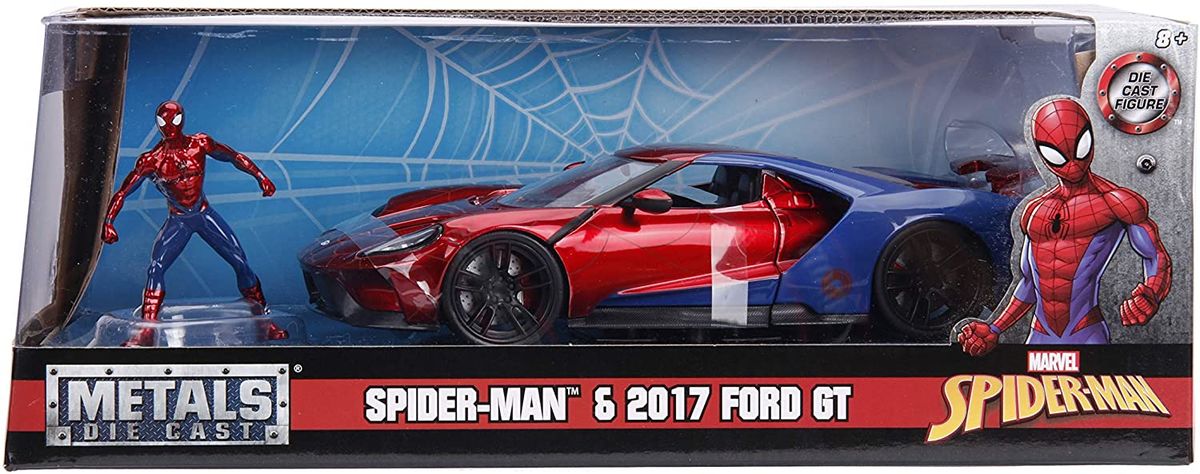 Jada Spider-Man Metallinen Auto Ford GT ja Hahmo