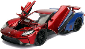 Jada Spider-Man Metallinen Auto Ford GT ja Hahmo