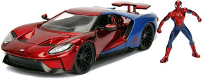 Jada Spider-Man Metallinen Auto Ford GT ja Hahmo