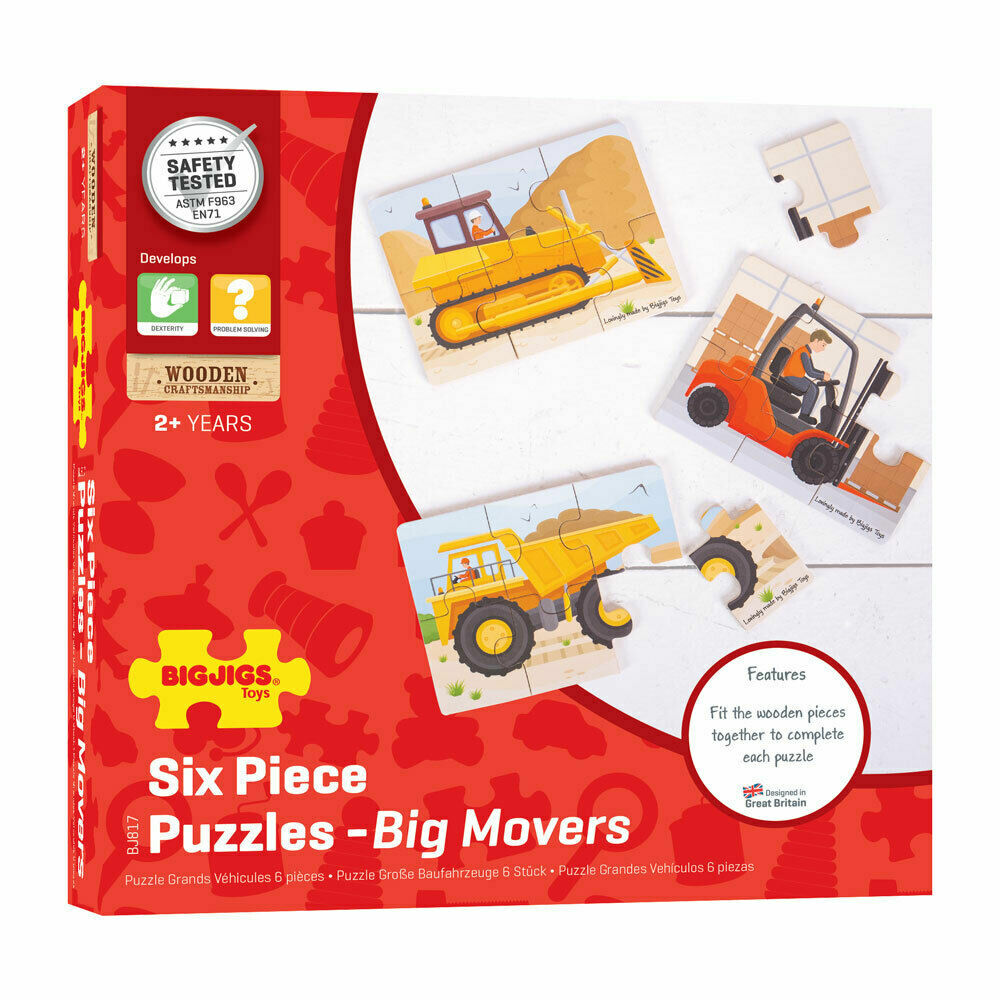 BigJigs Big Movers Kolme Puista Palapeliä