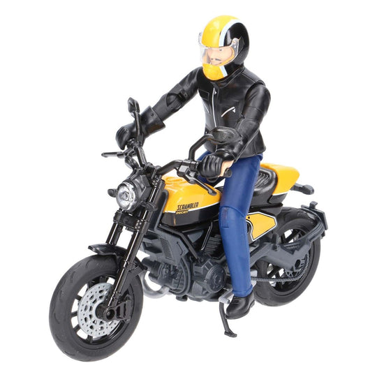 Bruder Moottoripyörä Scrambler Ducati ja kuljettaja 1:16