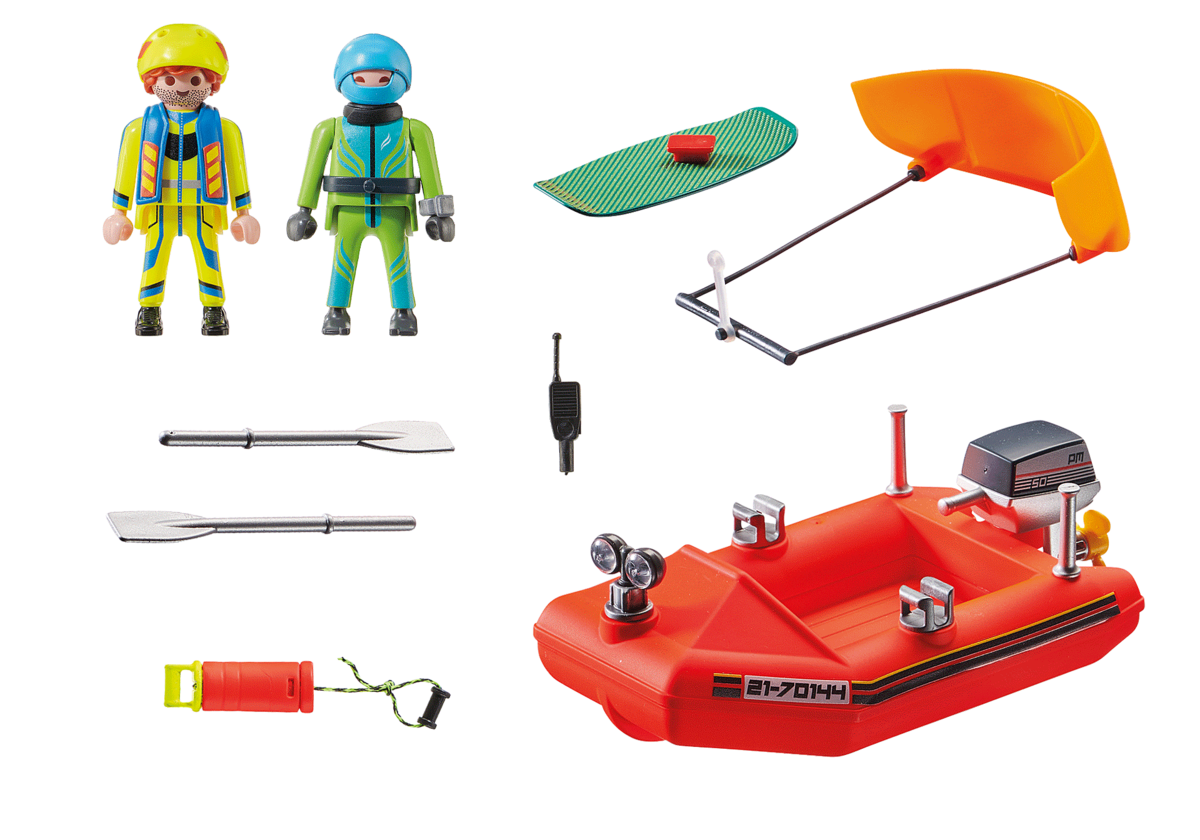 Playmobil 70144 Merihätä: Leijalautailijan Pelastusvene