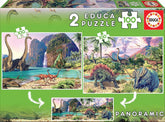 Educa Dino World 2x100 Palan Palapeliä